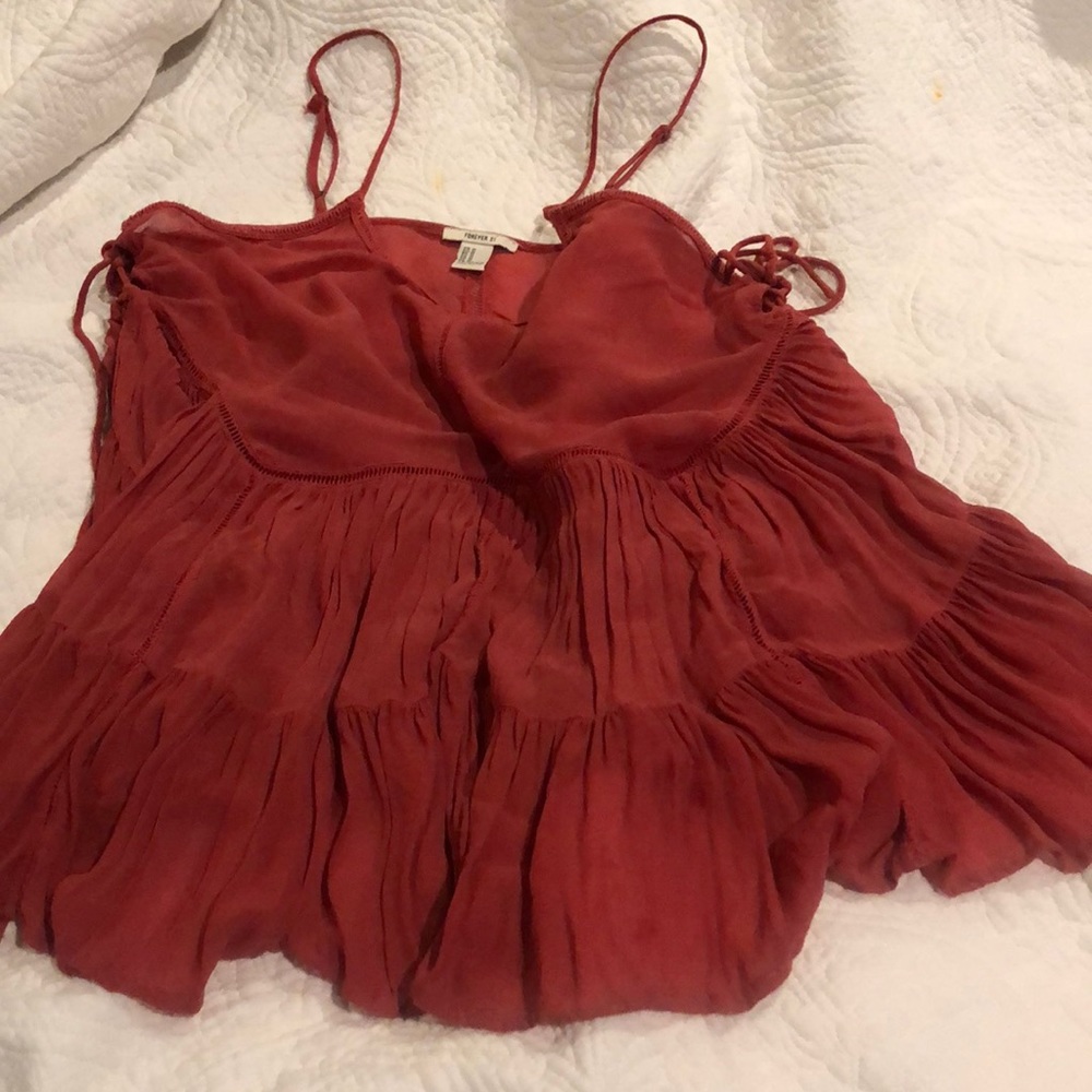 Forever 21 peasant spaghetti strap top size medium
